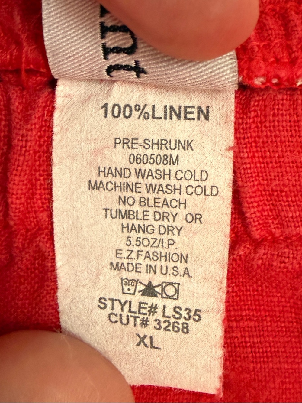 Match Point Vintage Red 100% Linen Ruffle Hem Maxi Skirt Made in USA Size XL - Picture 7 of 7